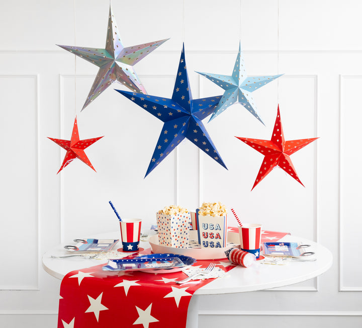 STARS AND STRIPES DECORATIVE HANGING STARS