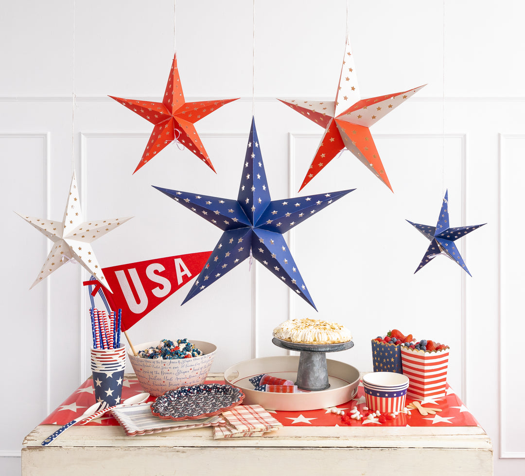 STARS AND STRIPES DECORATIVE HANGING STARS