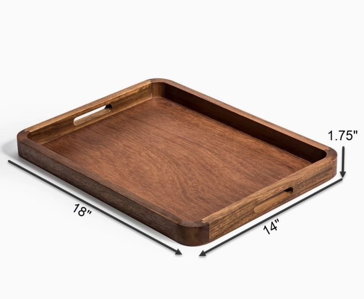 18" Acacia Wood Rectangular Serving Tray