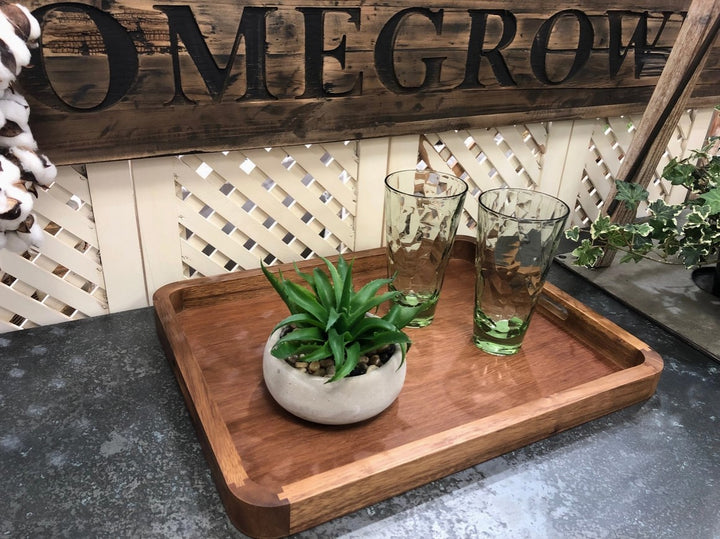 18" Acacia Wood Rectangular Serving Tray