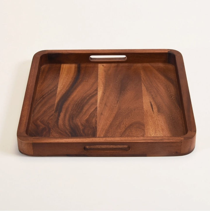 15" Acacia Wood Square Serving Tray