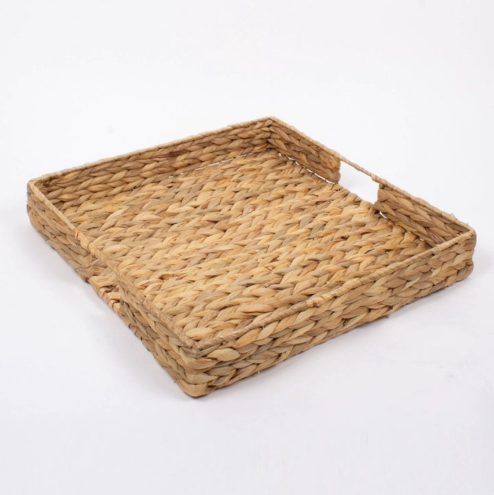 15" Natural Woven Square Tray