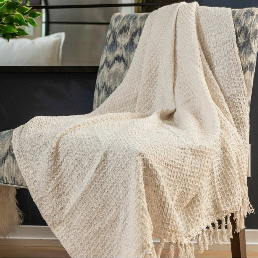 Honeycomb Cotton Throw Blanket