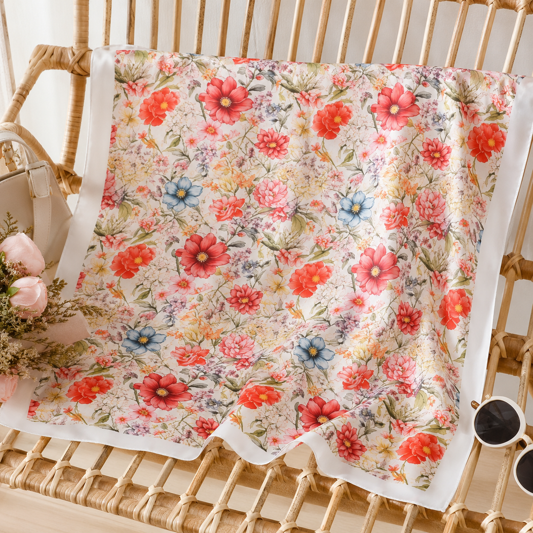 Silky Satin Square Scarf, 27"