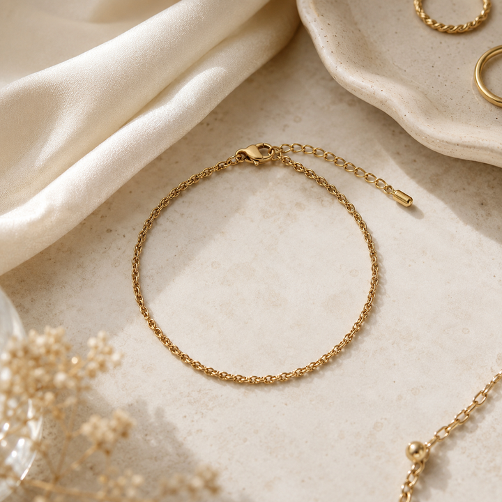 Waterproof Gold Stainless Steel Chain Bracelets