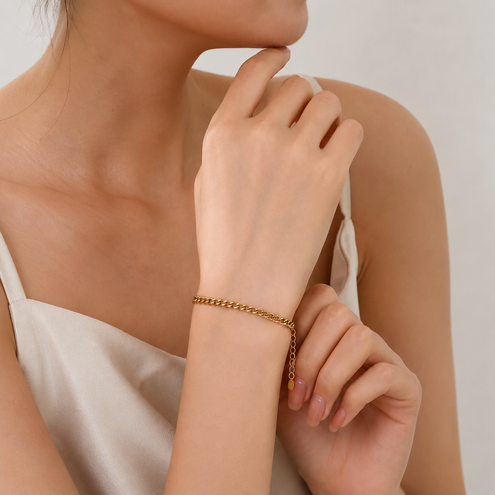 Waterproof Gold Stainless Steel Chain Bracelets