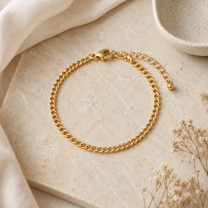 Waterproof Gold Stainless Steel Chain Bracelets