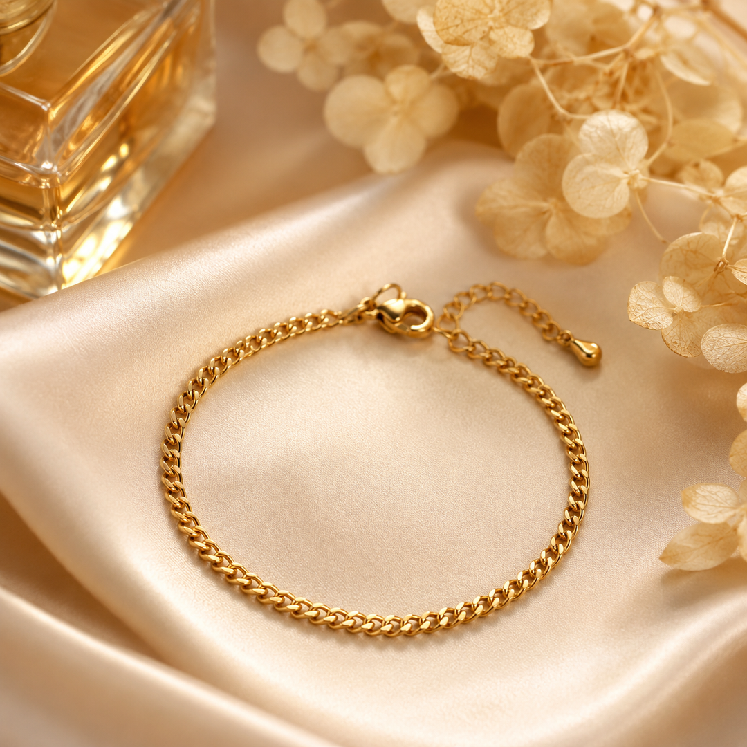 Waterproof Gold Stainless Steel Chain Bracelets