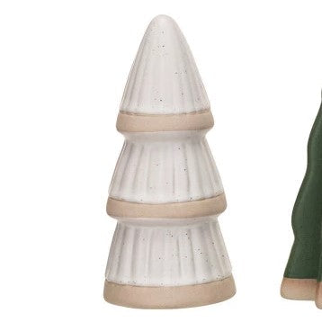 Stoneware Trees Green &amp; White