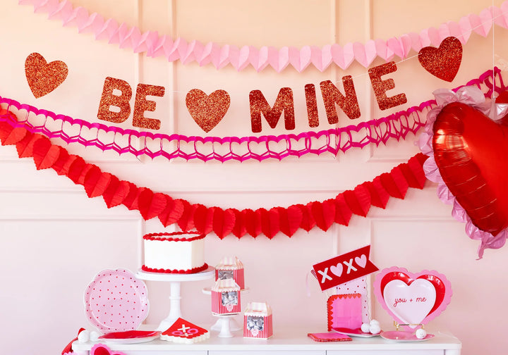 "Be Mine" Glitter Banner, 6&