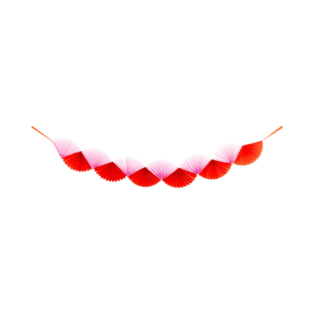 Pink + Red Double Tissue  Bunting Banner, 7&