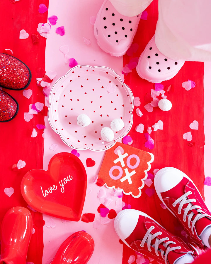 Conversation Heart Shaped Plate Set, 8 Plates