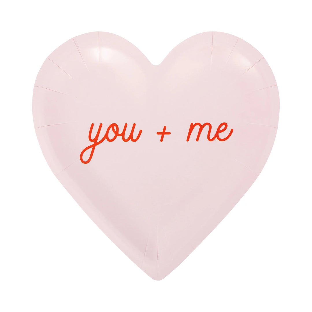 Conversation Heart Shaped Plate Set, 8 Plates