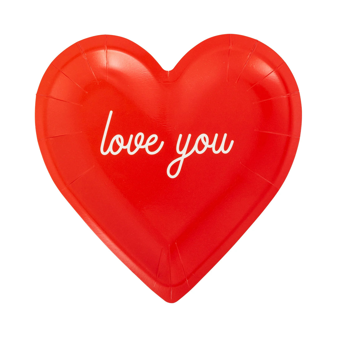 Conversation Heart Shaped Plate Set, 8 Plates