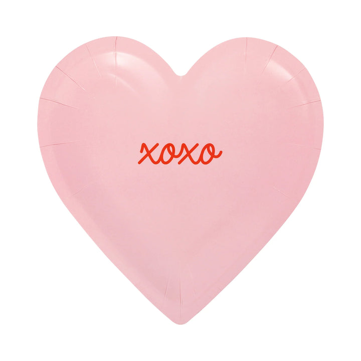 Conversation Heart Shaped Plate Set, 8 Plates