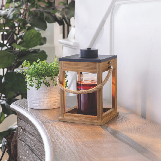 Rope &amp; Wood Candle Warmer Lantern