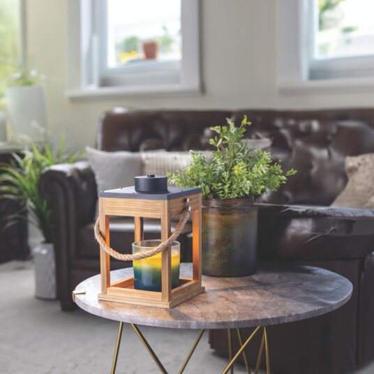 Rope &amp; Wood Candle Warmer Lantern