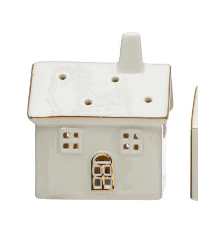 White Stoneware Light-up Village, LED