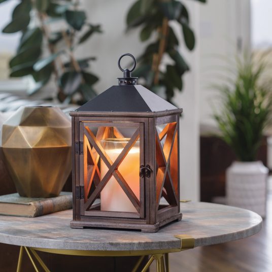 Weathered Wood Candle Lantern