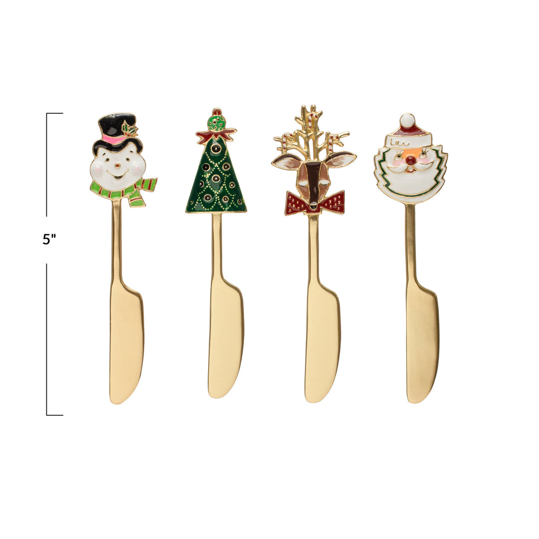 Enameled Holiday Canapé Knife