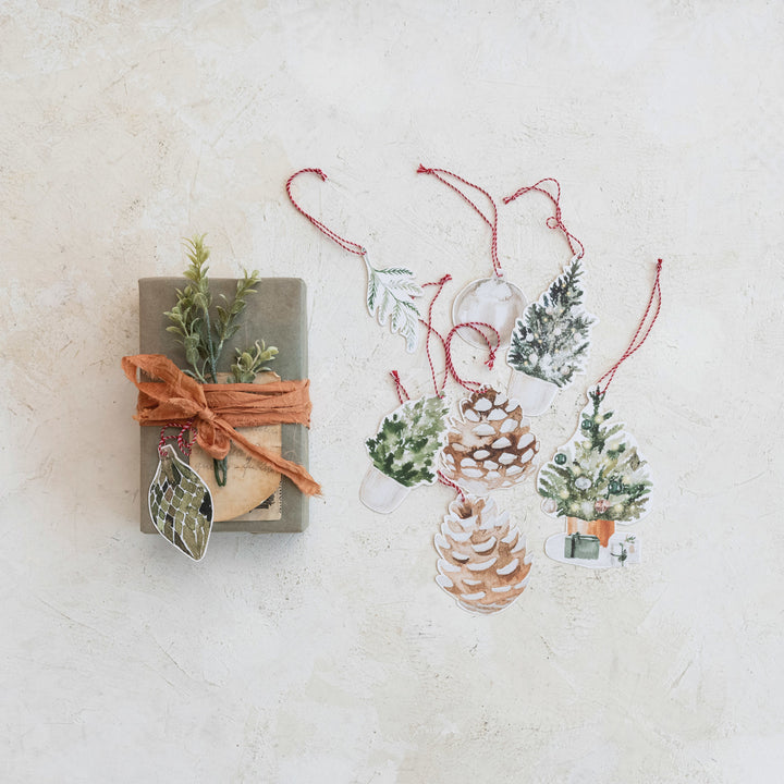 Recycled Paper Botanicals Gift Tags, Set of 8