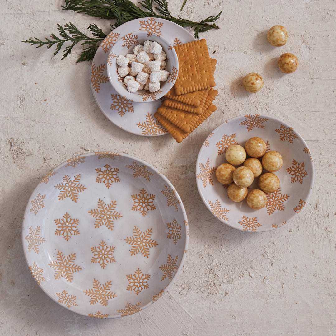 Snowflake Stoneware Mini Bowl