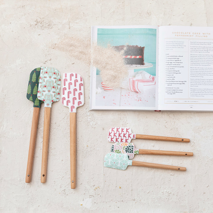 Holiday Spatulas, Silicone + Wood