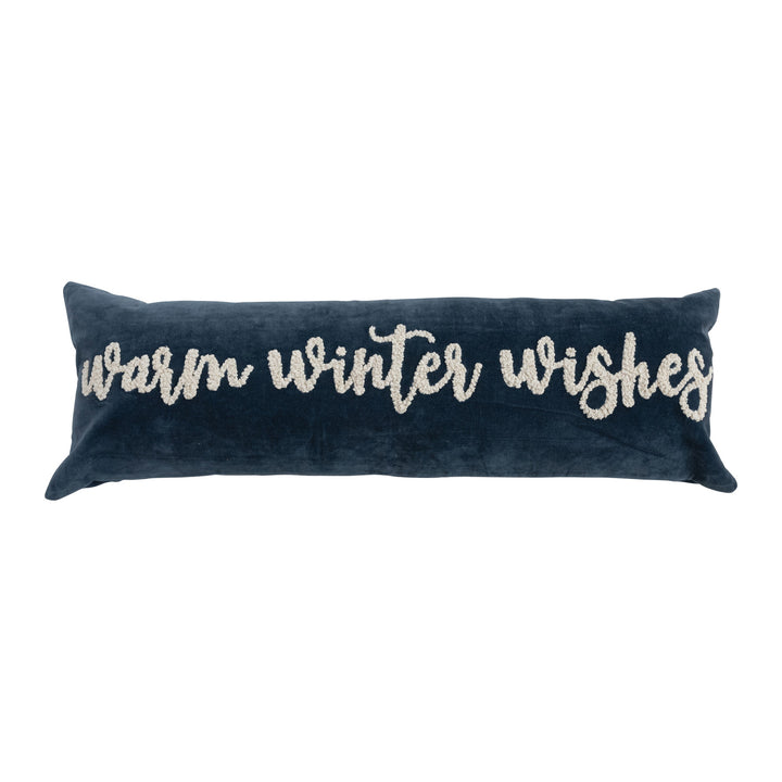Warm Winter Wishes Velvet Lumbar Pillow