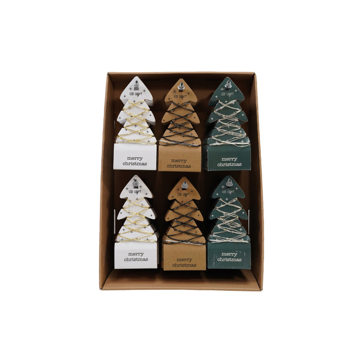 Set of decorative Christmas trees in a box with &