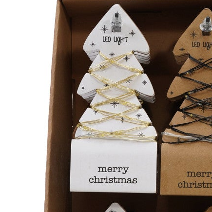 LED String Lights on Tree-Shaped Display Card