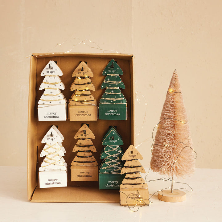 LED String Lights on Tree-Shaped Display Card
