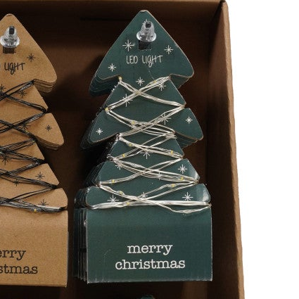 LED String Lights on Tree-Shaped Display Card