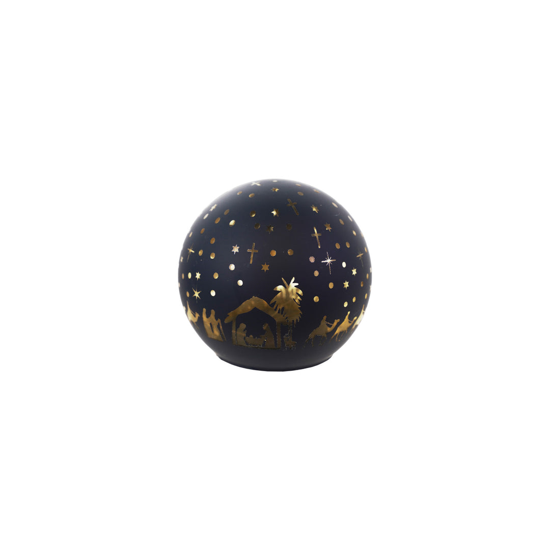 Nativity Scene Glass Ball with LED Lights
