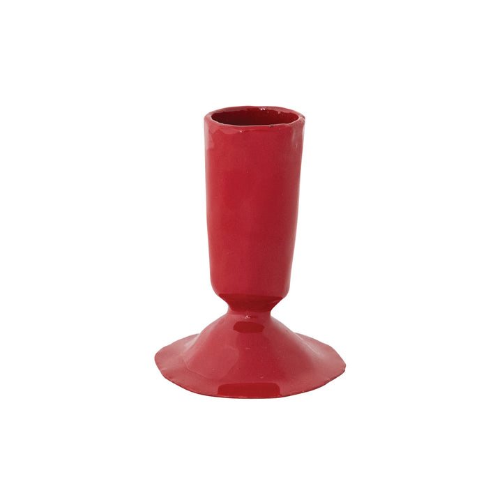 Hand-Forged Enameled Iron Taper Candle Holders
