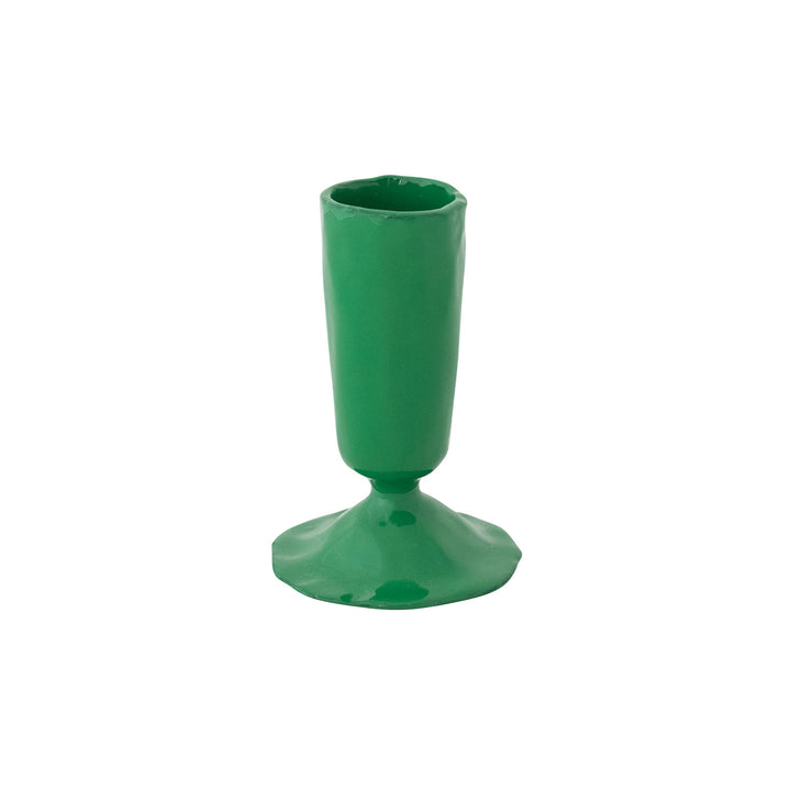 Hand-Forged Enameled Iron Taper Candle Holders
