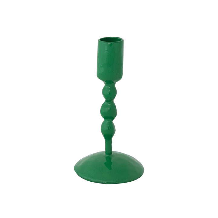 Hand-Forged Enameled Iron Taper Candle Holders