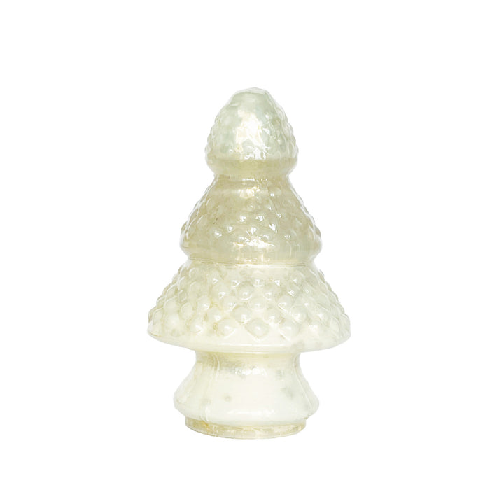 White Embossed Mercury Glass Tree