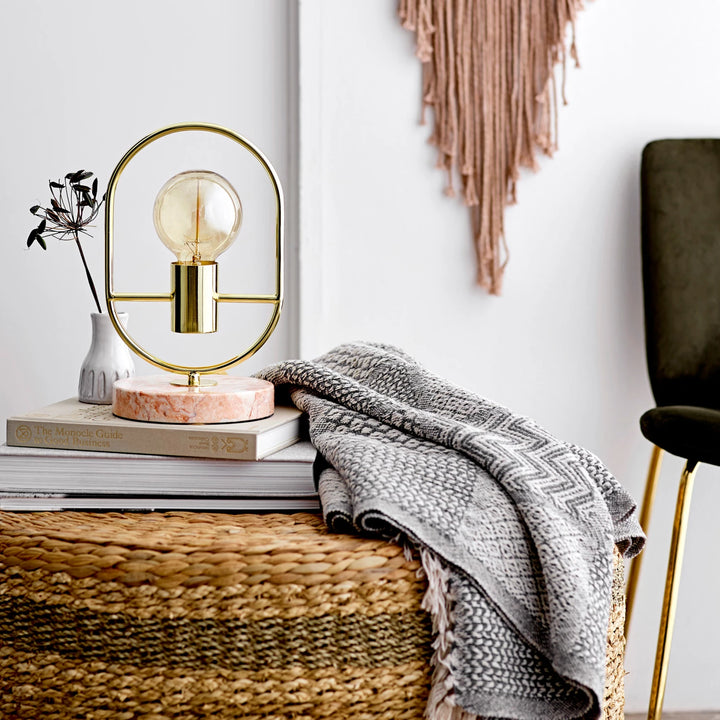 Gray + Cream Cotton Throw Blanket, 60" x 50"