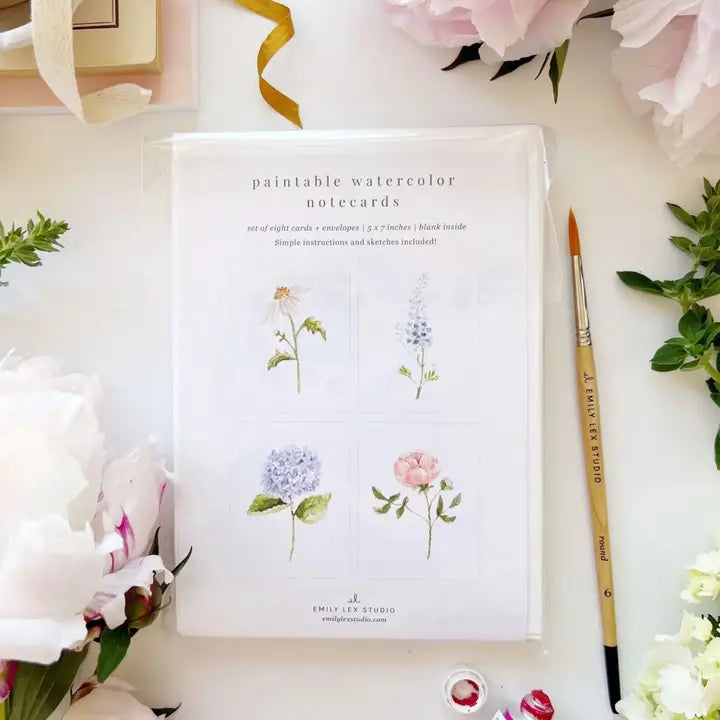 Paintable Watercolor Notecard Set