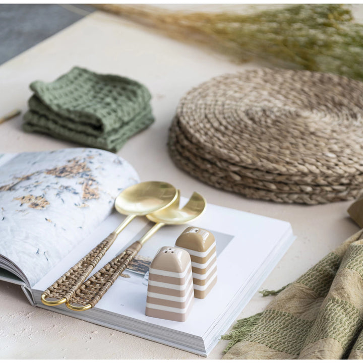 Green Stonewashed Waffle Weave Towels