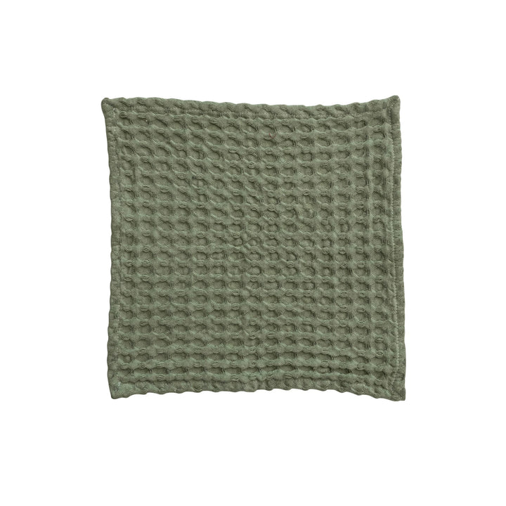 Green Stonewashed Waffle Weave Towels