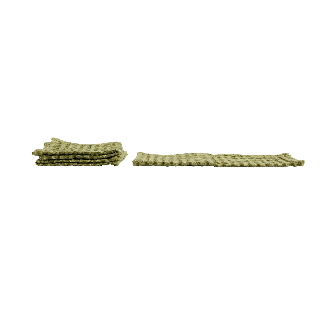 Green Stonewashed Waffle Weave Towels