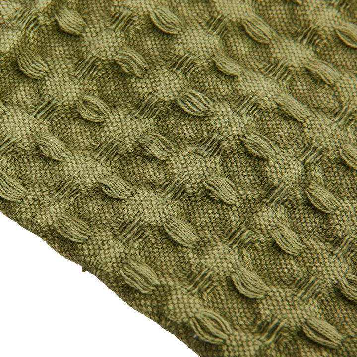 Green Stonewashed Waffle Weave Towels