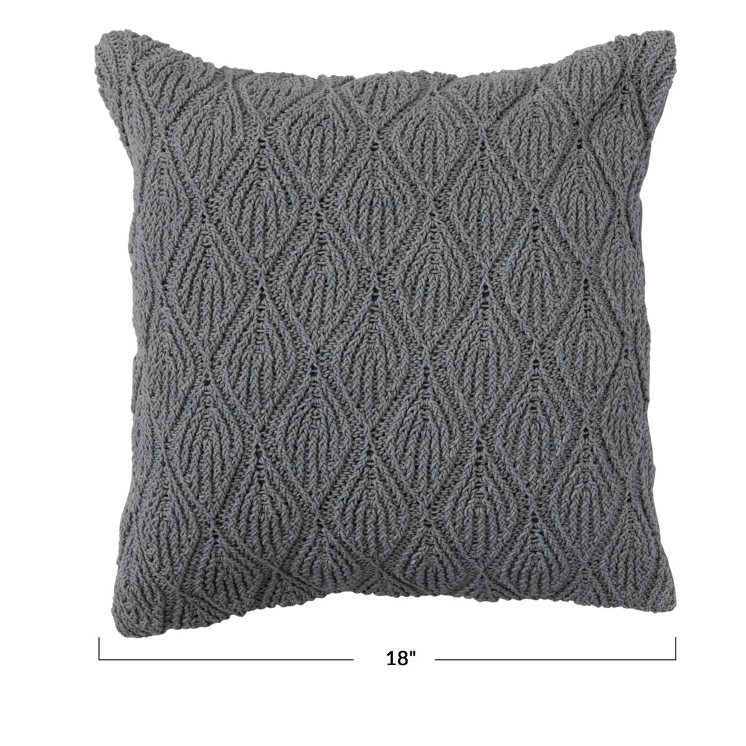 Woven Diamond Pattern Cotton Pillow, 18"
