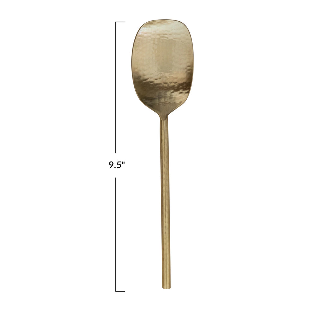 Hammered Stainless Steel Serving Spoon, Gold