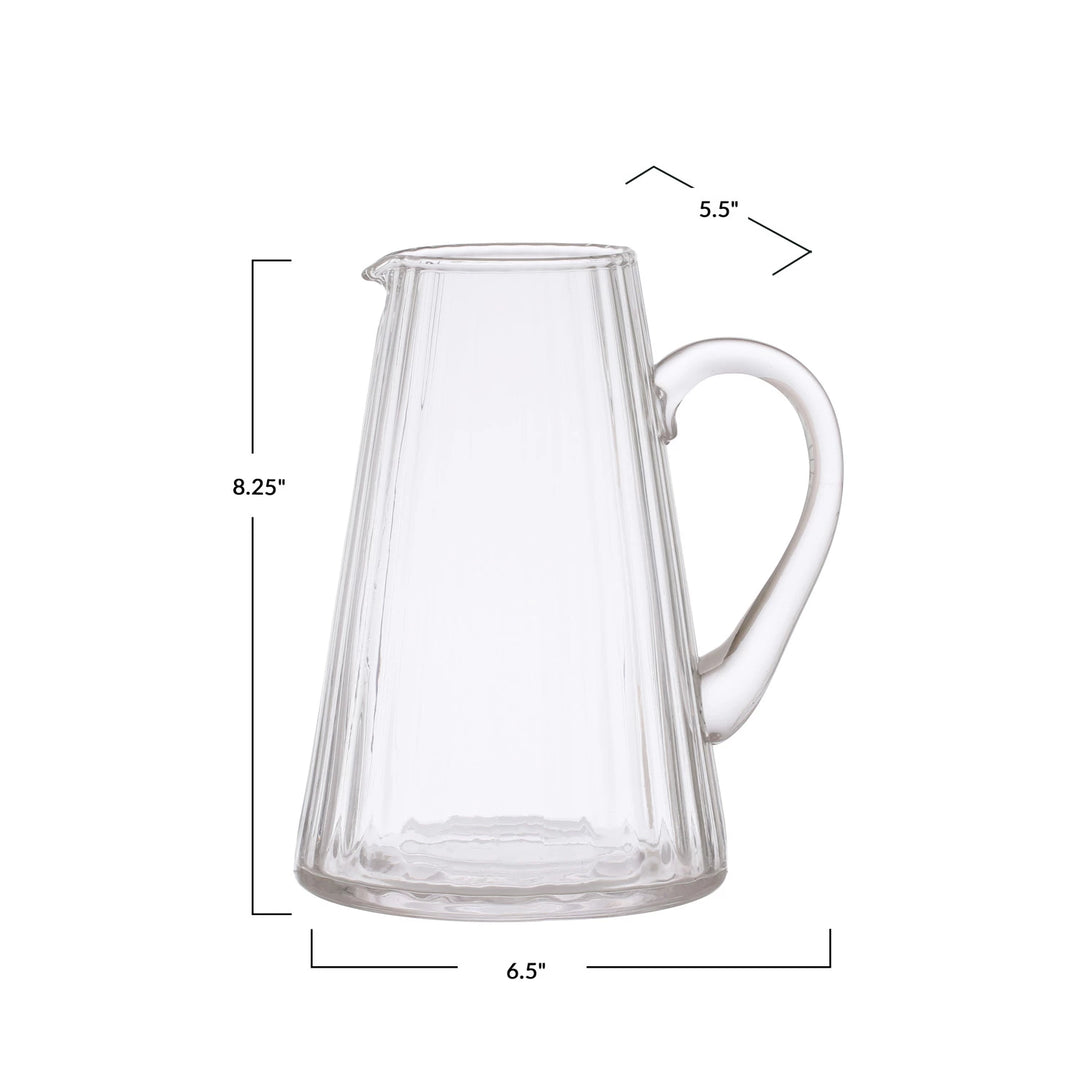 60 oz, Fluted Glass Pitcher