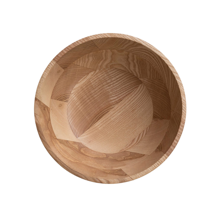 Natural End Grain Footed Wood Serving Bowl