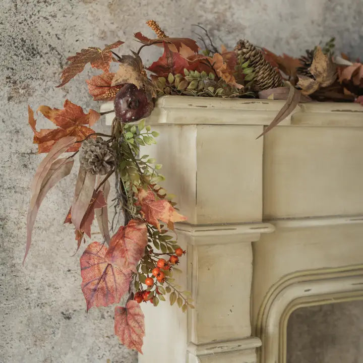 6-Foot Maple Leaf and Eucalyptus Fall Garland