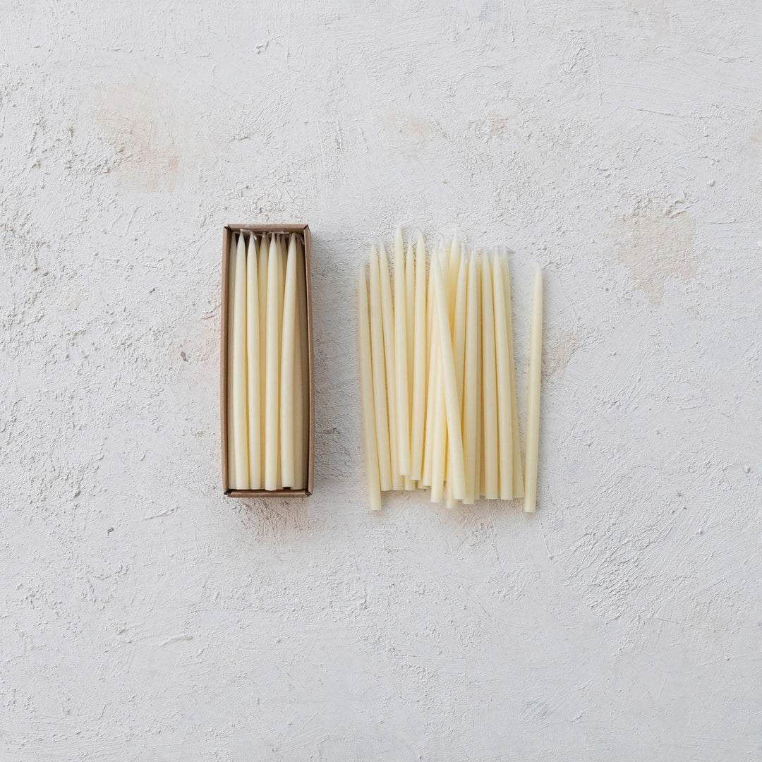 Unscented Thin Taper Candles, 1/2" dia, 24 ct