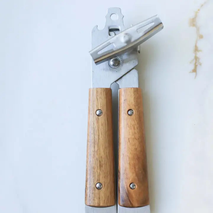 Heirloom Wood Handle Stainless Steel Can Opener